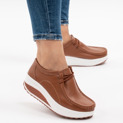 Pantofi Talpa Ortopedica Piele Naturala PL 42 Maro
