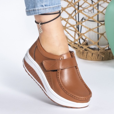 Pantofi Talpa Ortopedica Piele Naturala PL58 Camel