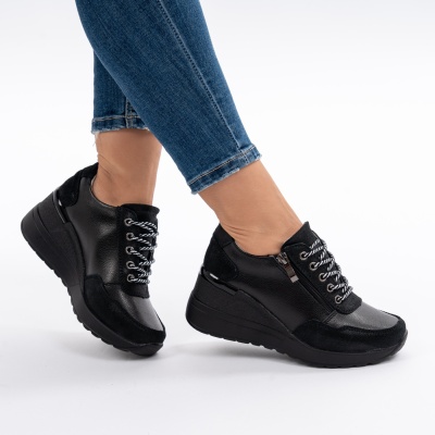 Pantofi Talpa Ortopedica Piele Naturala ZT-04 Negru