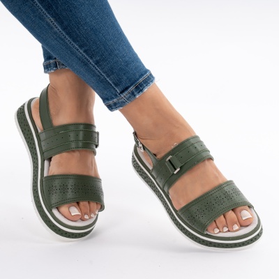 Pantofi Tip Sandale Piele Naturala Talpa Comoda AN133 Verde