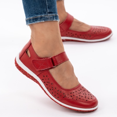 Sandale Piele Naturala Rosu AN2859