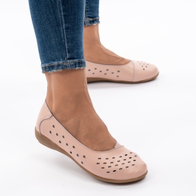 Balerini Piele Naturala AN806 Roz