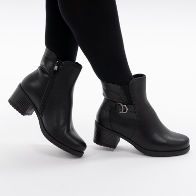 Botine Piele Naturala Negre 2805