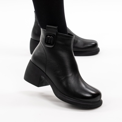 Botine Piele Naturala Negre 6606