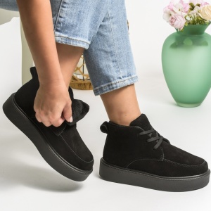 Ghete Imblanite Piele Naturala Intoarsa Negre AW2023-1