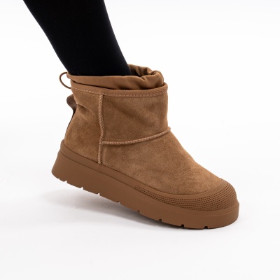 Ghete Piele Naturala Imblanite tip UG Camel 8518