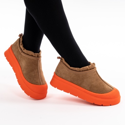 Ghete Piele Naturala Imblanite tip UG Camel 8575