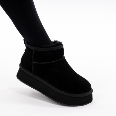 Ghete Piele Naturala Imblanite tip UG Negre 8731