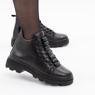 Ghete Piele Naturala Negru 011 619-3113