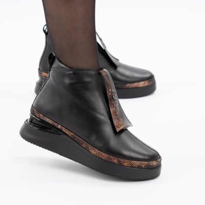 Ghete Piele Naturala Negru