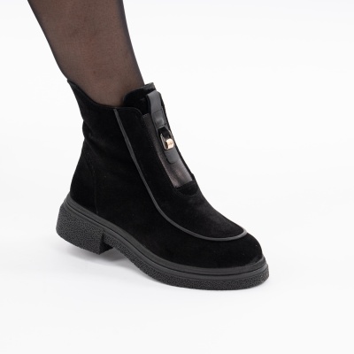 Ghete Piele Naturala Negru 087 869