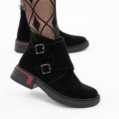 Ghete Piele Naturala Sued Negre T2630