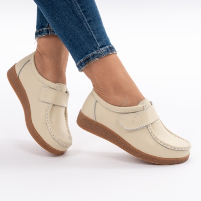 Pantofi Casual Piele Naturala 213c Bej