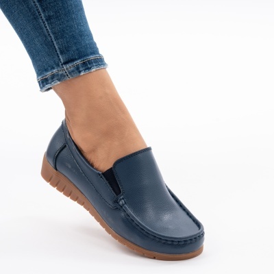 Pantofi Casual Piele Naturala Bleumarin 1123