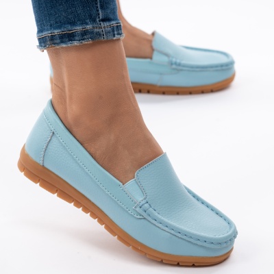 Pantofi Casual Piele Naturala Blue 1121