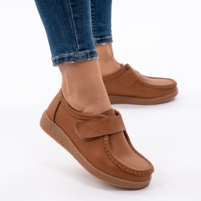Pantofi Casual Piele Naturala Camel WK 213C