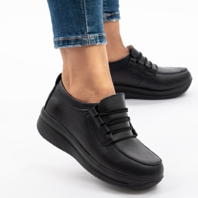 Pantofi Casual Piele Naturala F002-10 Negri