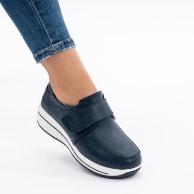 Pantofi Casual Piele Naturala F002-56 Albastru