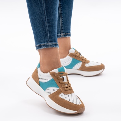 Pantofi Casual Piele Naturala Green AN561