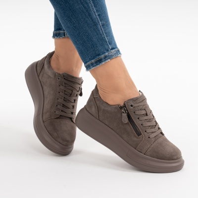 Pantofi Casual Piele Naturala Gri F002-651
