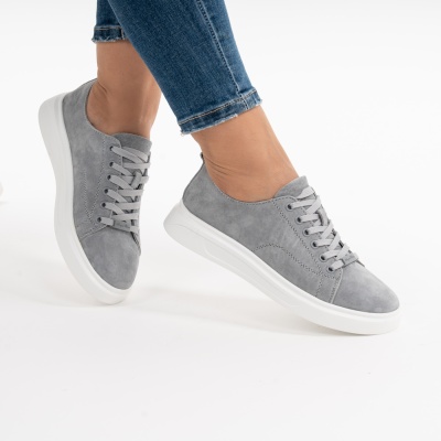Pantofi Casual Piele Naturala Gri F005-031