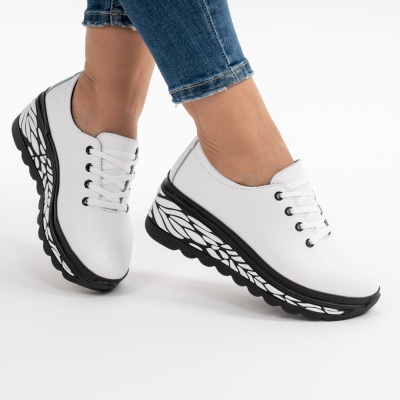 Pantofi Casual Piele Naturala JY5096 Alb