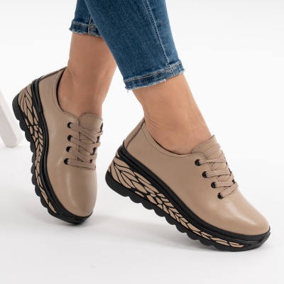 Pantofi Casual Piele Naturala JY5096 Kahki