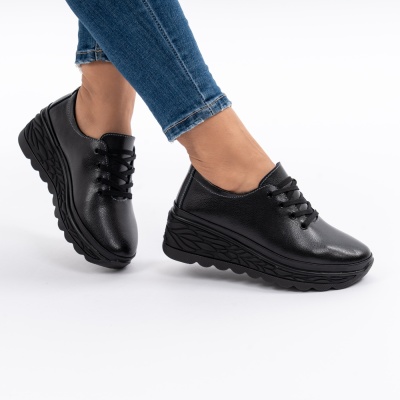 Pantofi Casual Piele Naturala JY5096 Negru