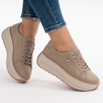 Pantofi Casual Piele Naturala Kahki F001-775