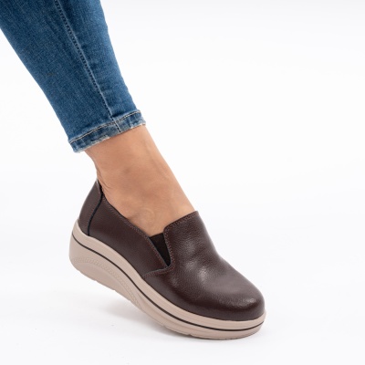 Pantofi Casual Piele Naturala Maro 1160
