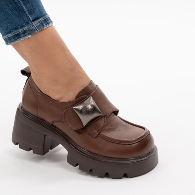 Pantofi Casual Piele Naturala Maro AN277