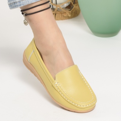 Pantofi Casual Piele Naturala Mustar FZ2016