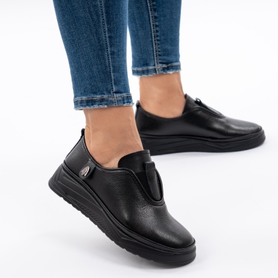 Pantofi Casual Piele Naturala Negri Jy5671