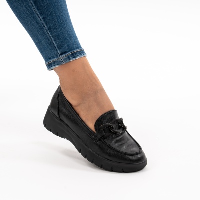 Pantofi Casual Piele Naturala Negri QL1077