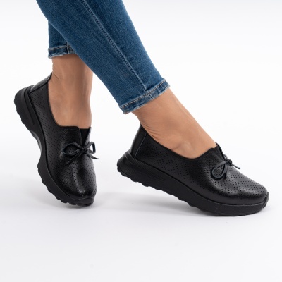 Pantofi Casual Piele Naturala Negri T-5930