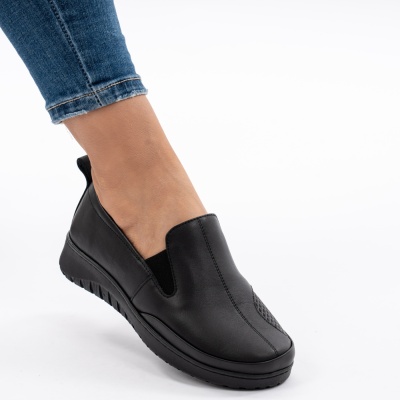 Pantofi Casual Piele Naturala Negri V4