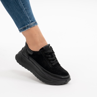 Pantofi Casual Piele Naturala Negru F001-975