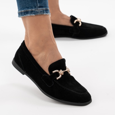Pantofi Casual Piele Naturala Negru R837