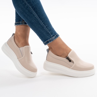 Pantofi Casual Piele Naturala Pink T6051