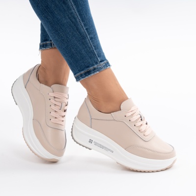 Pantofi Casual Piele Naturala T-7100 Roz