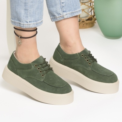 Pantofi Casual Piele Naturala Verde An2518
