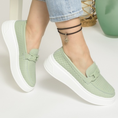 Pantofi Casual Piele Naturala Verde AN2771