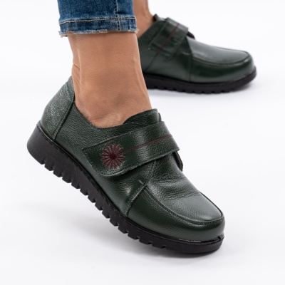 Pantofi Casual Piele Naturala Verde AN551