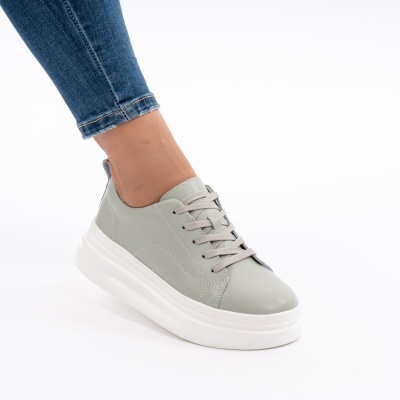 Pantofi Casual Piele Naturala Verde AW-2023-26