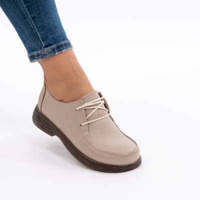 Pantofi Dama Piele Naturala Bej 8055