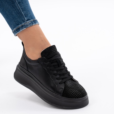 Pantofi Dama Piele Naturala Negri F002-275