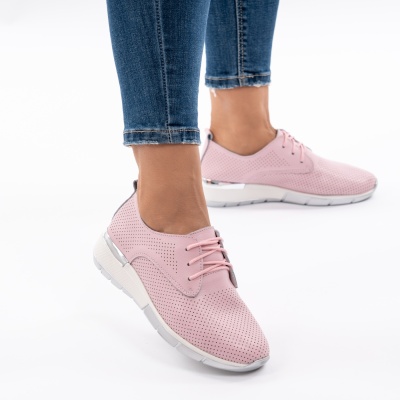 Pantofi Dama Piele Naturala Roz 6213