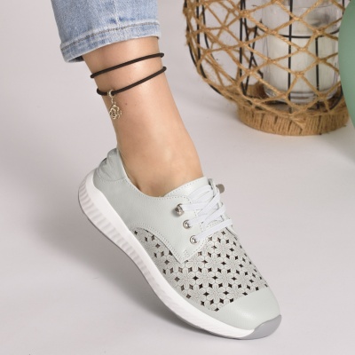 Pantofi Piele Naturala Blue A046