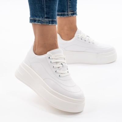 Pantofi Piele Naturala Talpa Comoda Alb AN2528