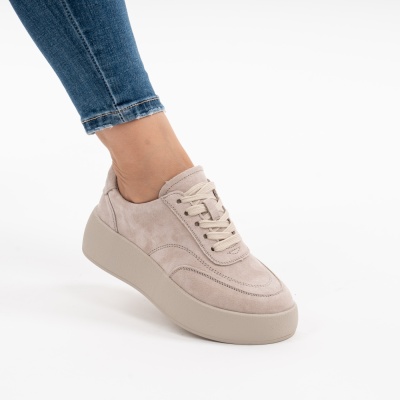 Pantofi Piele Naturala Talpa Comoda Gri AN12